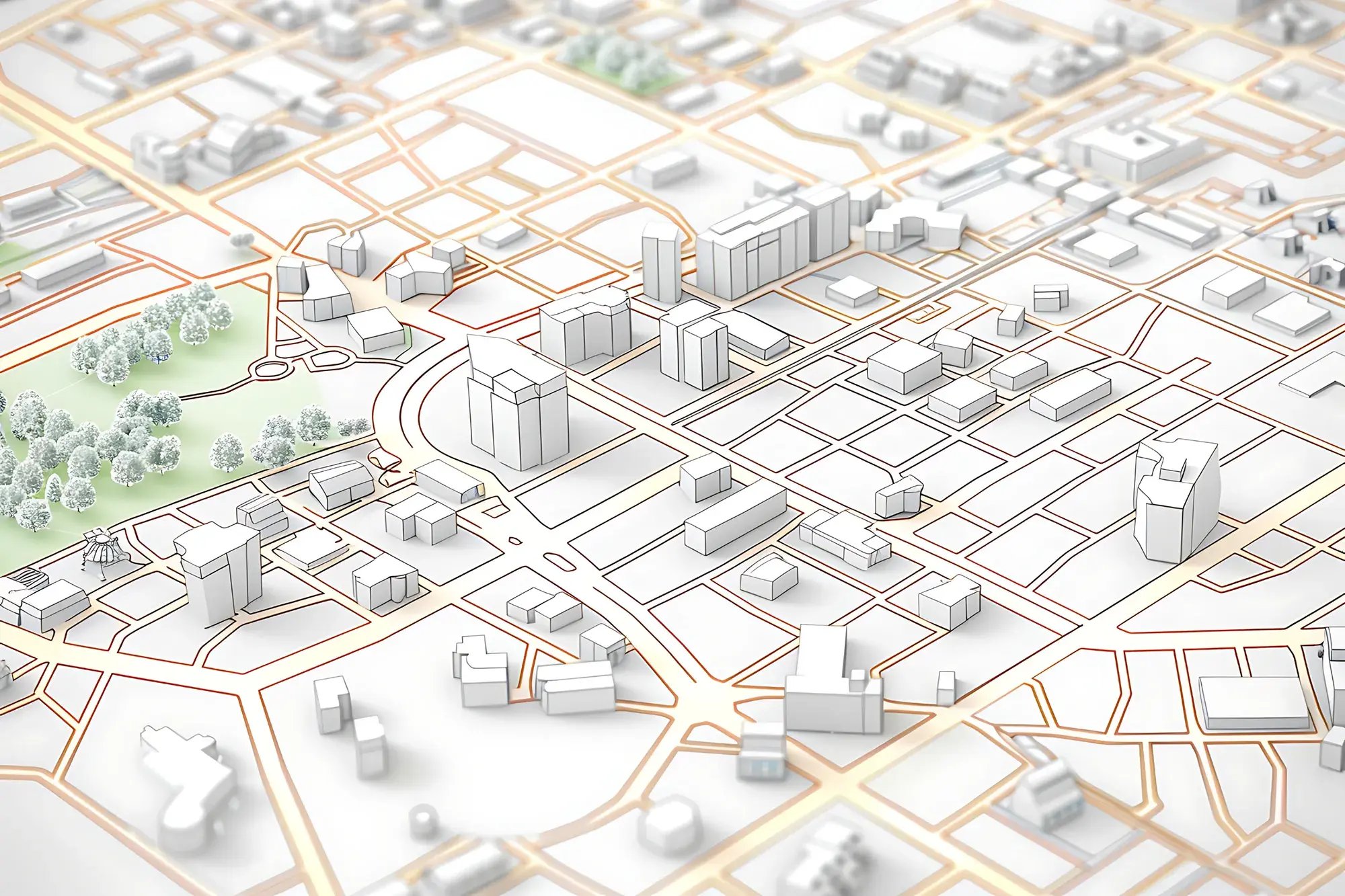 An illustration of a map visualizing the node-edge model