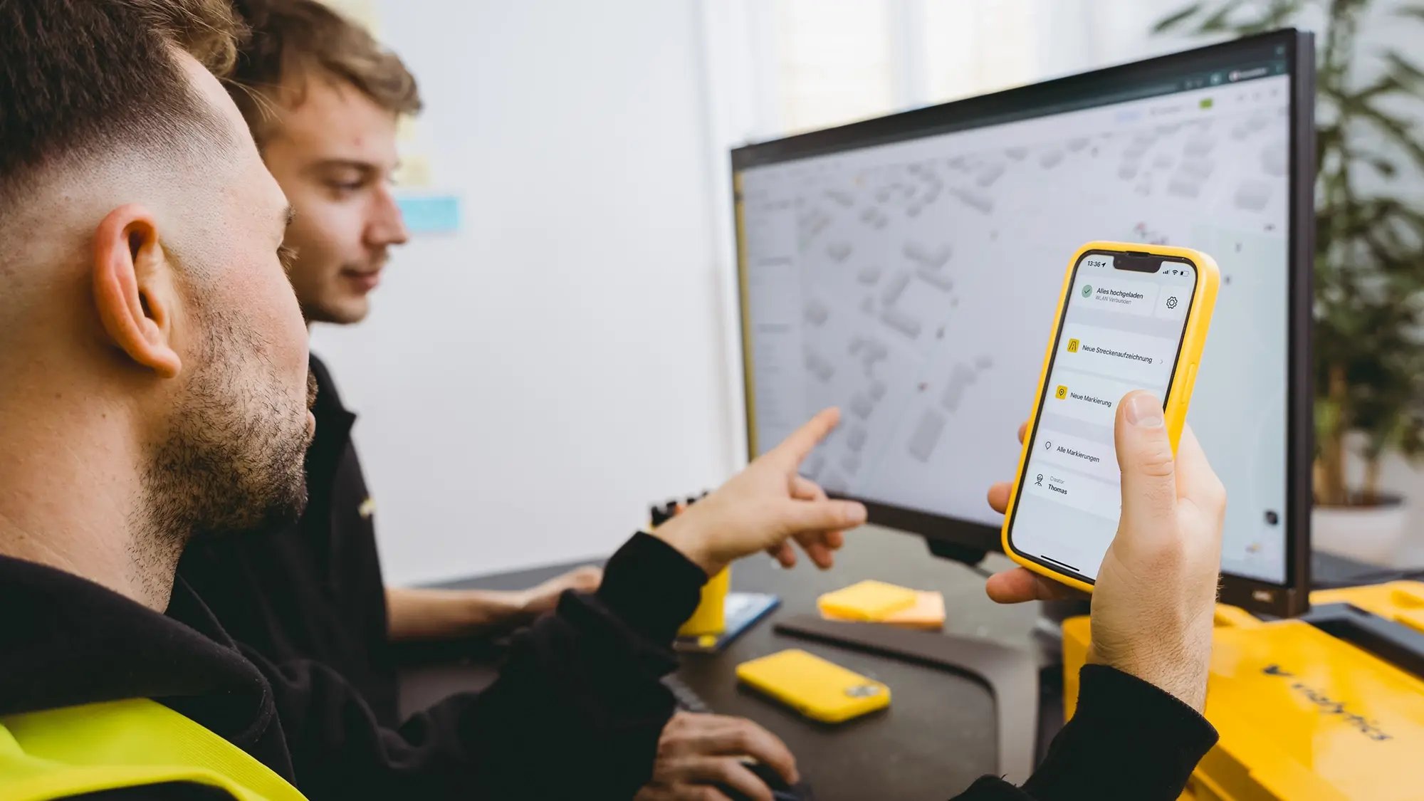 City officials using the vialytics web platform and mobile app to review project history and road damage documentation