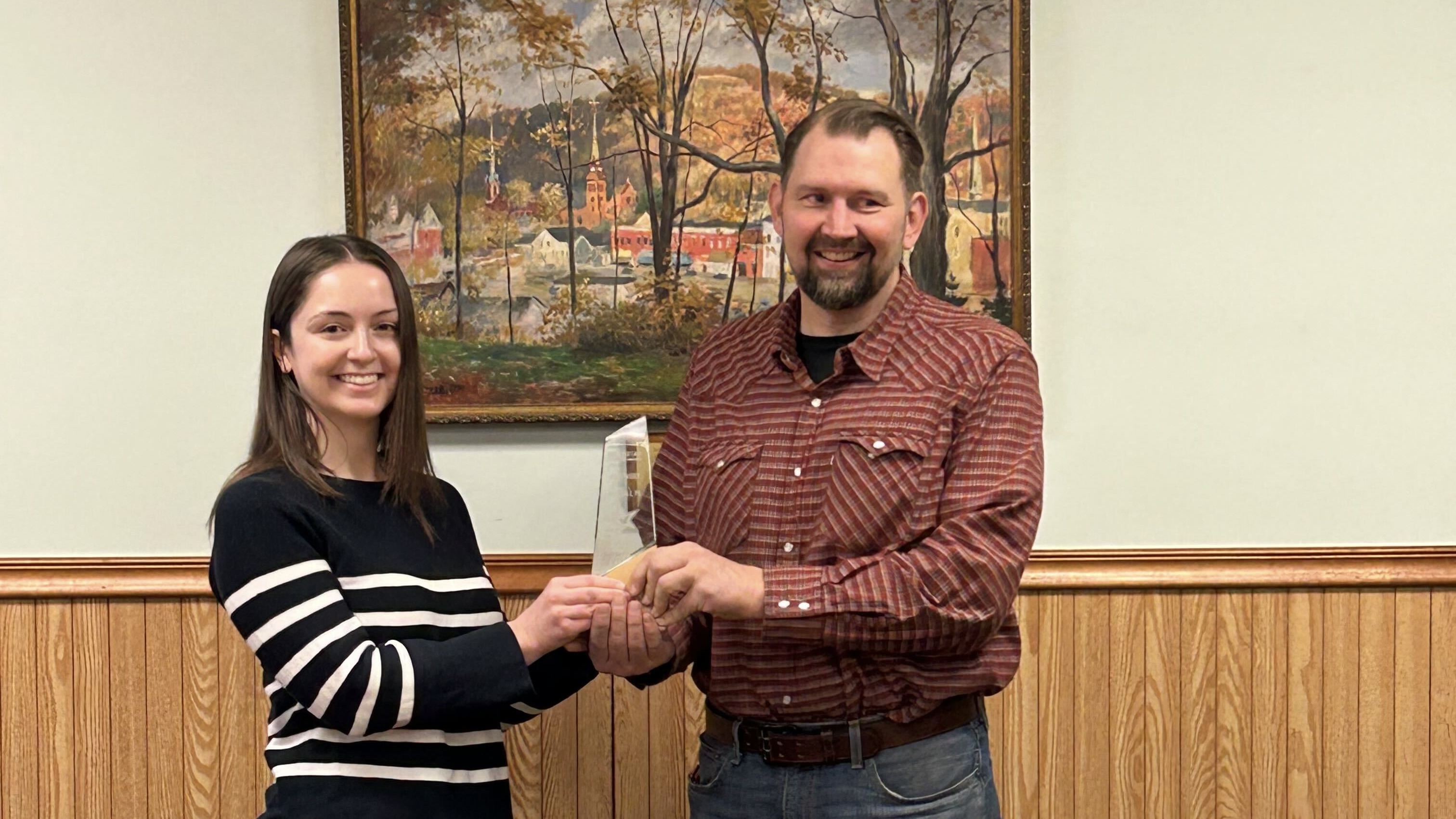 Honesdale, PA officials receiving the 2025 vialytics RoadStar Award for excellence in digital asset management and road maintenance.