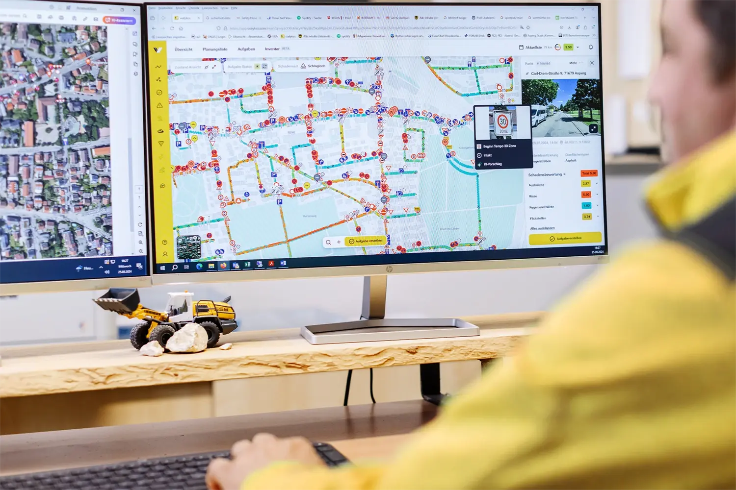 A municipal employee operating the vialytics web system